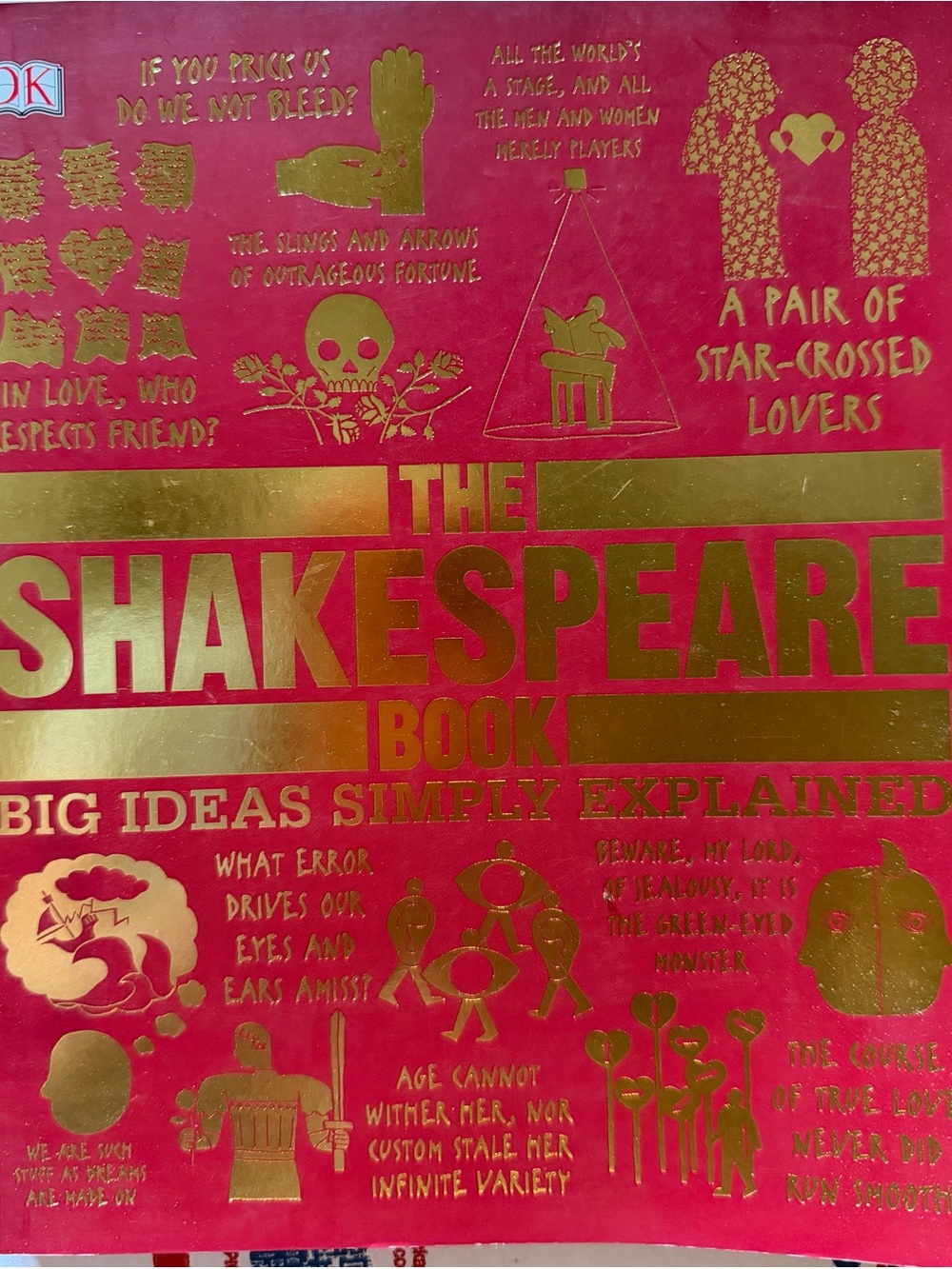 The Shakespeare Book - Gold on Red Decorative Hardcover